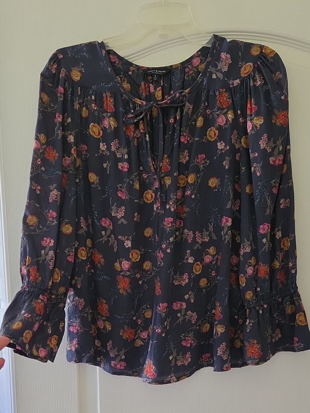 Lucky Brand Floral Tie-Front Blouse